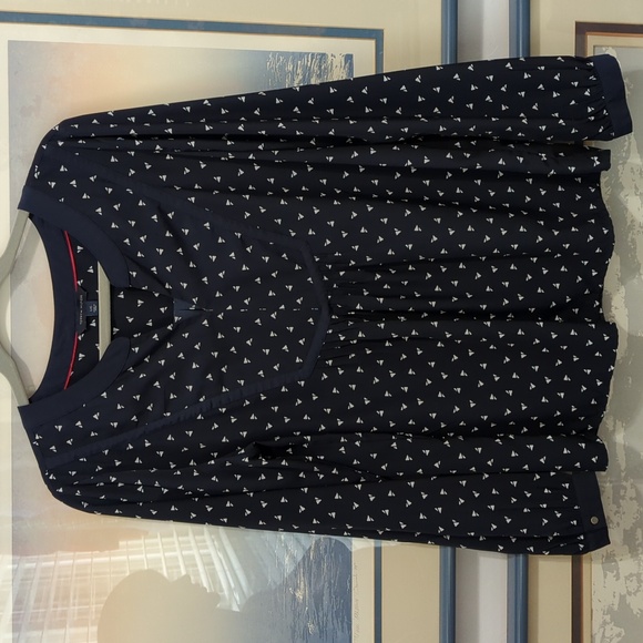 TOMMY HILFIGER NAVY BLUE BLOUSE SIZE LARGE - Picture 2 of 13